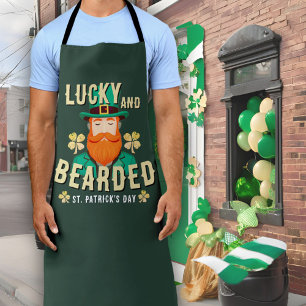 Glücklich und bärtige St. Patrick's Day Leprechaun Schürze