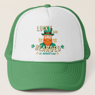 Glücklich und bärtige St. Patrick's Day Leprechaun Truckerkappe