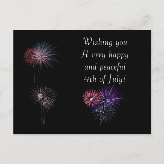 Glücklich und Friedlich 4. Juli Postkarte (Vorderseite)