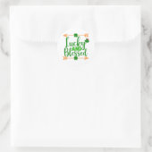 Glücklich und gesegnet 🍀 ✨ runder aufkleber (Tasche)