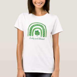 Glücklich und gesegnet-St Patricks Day-Irish-Kleeb T-Shirt