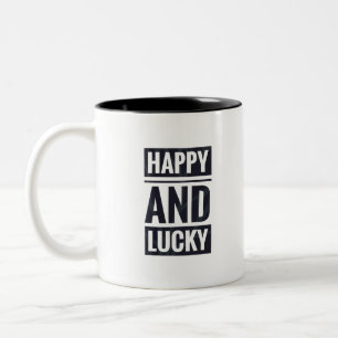 Glücklich und gesegnet zweifarbige tasse