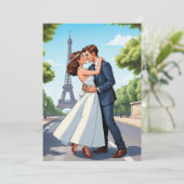 glücklich und modern nach dem Empfang Einladung (Stehend Vorderseite)