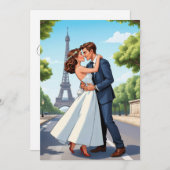 glücklich und modern nach dem Empfang Einladung (Vorne/Hinten)