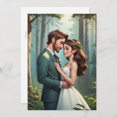 glücklich und modern nach dem Empfang Einladung (Vorne/Hinten)