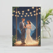 glücklich und modern nach dem Empfang Einladung (Stehend Vorderseite)