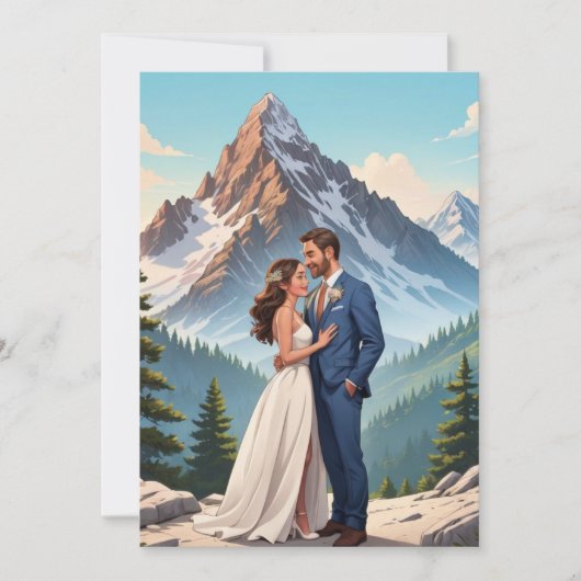 glücklich und modern nach dem Empfang Einladung (Vorderseite)