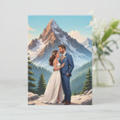 glücklich und modern nach dem Empfang Einladung (Stehend Vorderseite)