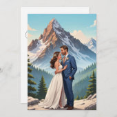 glücklich und modern nach dem Empfang Einladung (Vorne/Hinten)