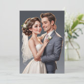 glücklich und modern nach dem Empfang Einladung (Stehend Vorderseite)