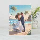 glücklich und modern nach dem Empfang Einladung (Stehend Vorderseite)