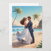 glücklich und modern nach dem Empfang Einladung (Vorne/Hinten)