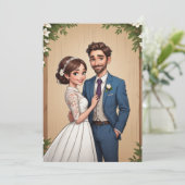 glücklich und modern nach dem Empfang Einladung (Stehend Vorderseite)