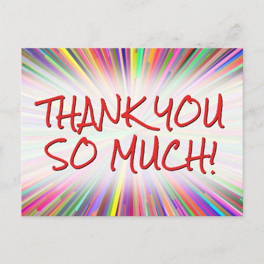Glücklich und spielerisch "DANKE DIR SO VIEL!" Pos Postkarte (Vorderseite)