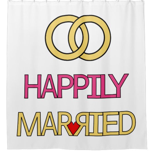 glücklich Verheiratet Duschvorhang (Vorderseite)