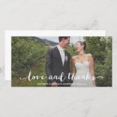 glücklich Verheiratet | Hochzeitsdanken - Fotokart Dankeskarte (Vorne/Hinten)