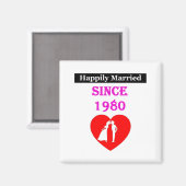 glücklich Verheiratet seit 1980 Magnet (Vorderseite/Rückseite)
