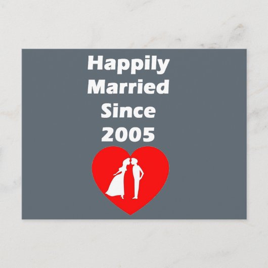 glücklich Verheiratet seit 2005 Postkarte (Vorderseite)