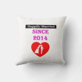 Glücklich verheiratet seit 2014 kissen (Rückseite)