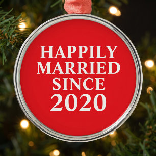 Glücklich verheiratet seit Custom Couples Weihnach Ornament Aus Metall