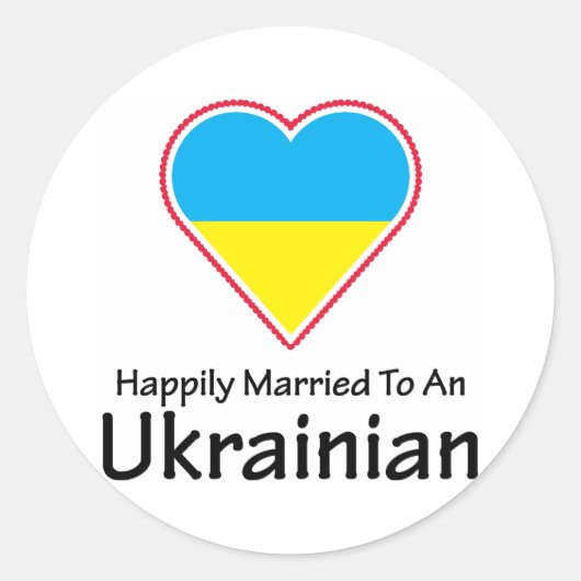 Glücklich Verheiratet Ukrainisch Runder Aufkleber (Vorderseite)