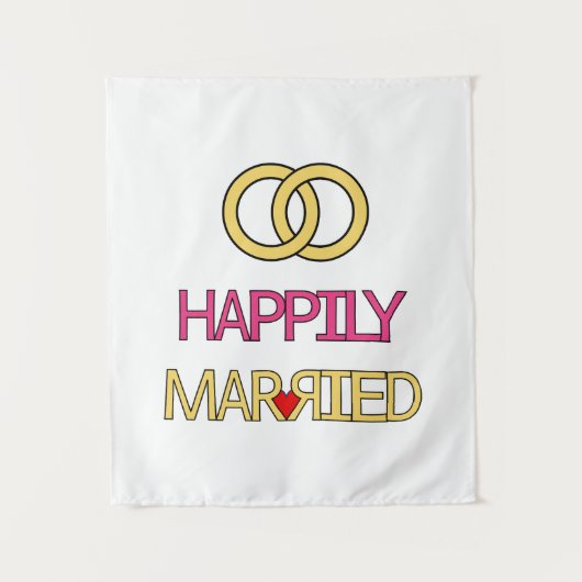 glücklich Verheiratet Wandteppich (Vorderseite)