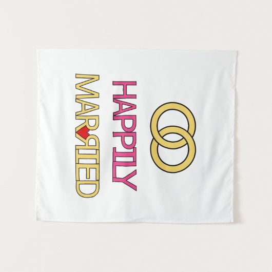 glücklich Verheiratet Wandteppich (Vorderseite (Horizontal))