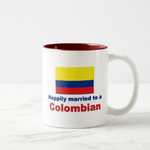 Glücklich verheiratet zu einem kolumbianischen zweifarbige tasse