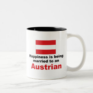 Glücklich verheiratet zu einem Österreicher Zweifarbige Tasse