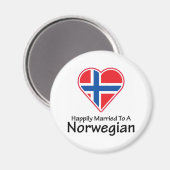 glücklich Verheiratetes Norwegisch Magnet (Vorderseite/Rückseite)