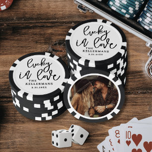 Glücklich Verliebt Foto Hochzeit Pokerchips