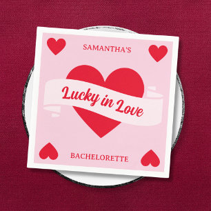 Glücklich Verliebt Vegas Chic Rosa & Rot Junggesel Serviette