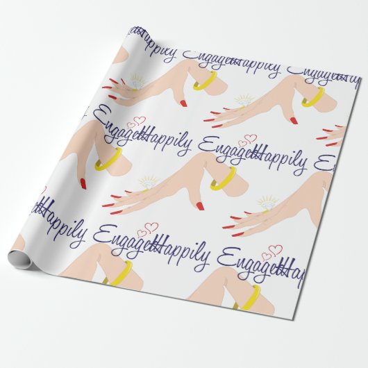 glücklich Verlobt Geschenkpapier (Ungerollt)