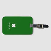 Glücklich Vierblättriges Kleeblatt Green Irish St  Gepäckanhänger (Vorderseite (Horizontal))
