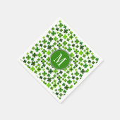 Glücklich Vierblättriges Kleeblatt Irish Saint Pat Serviette (Ecke)