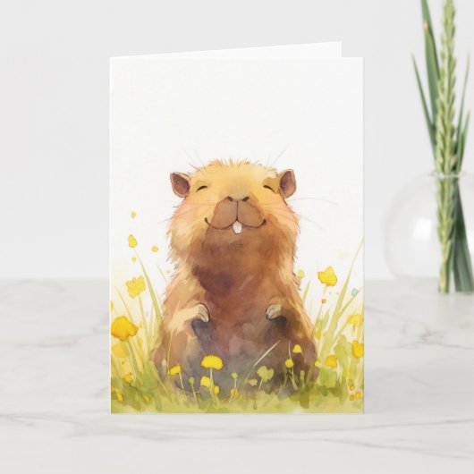 Glücklich wie ein Capybara sein kann Karte (Vorderseite)