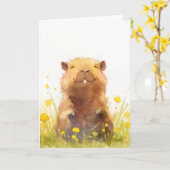 Glücklich wie ein Capybara sein kann Karte (Gelbe Blume)