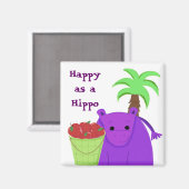 Glücklich wie ein Nilpferd Magnet (Vorderseite/Rückseite)