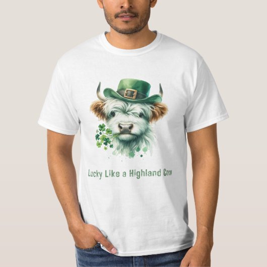 Glücklich wie eine Hochlandkuh - St. Patrick's Day T-Shirt (Vorderseite)