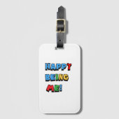 glücklich zu sein gepäckanhänger (Vorderseite Vertikal)