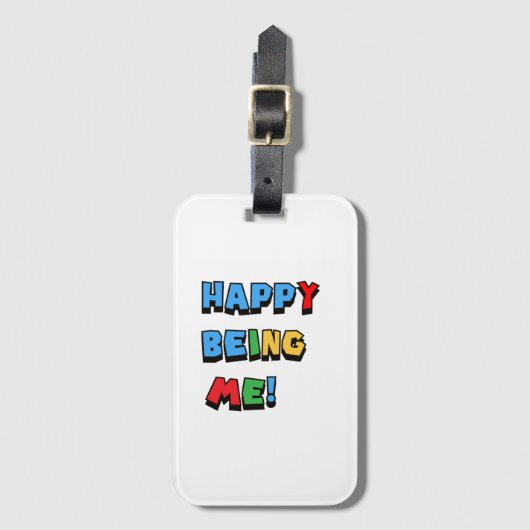 glücklich zu sein gepäckanhänger (Vorderseite Vertikal)