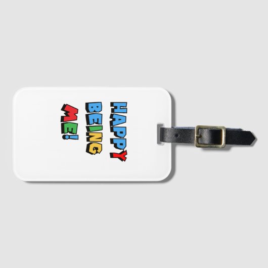 glücklich zu sein gepäckanhänger (Vorderseite (Horizontal))