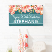 Glücklich zum Geburtstag - Aquarellfarbene Blume Banner (Insitu)
