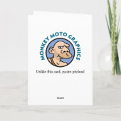 Glücklich zum Geburtstag: Cartoon Monkey Karte (Rückseite)