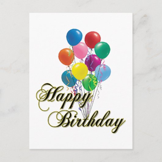 Glücklich zum Geburtstag - D4 Postkarte (Vorderseite)