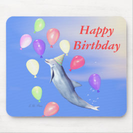 Glücklich zum Geburtstag Dolphin und Balloons Mousepad