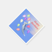 Glücklich zum Geburtstag Dolphin und Balloons Serviette (Ecke)
