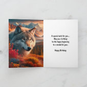 Glücklich zum Geburtstag Wolf bei Sunset Karte (Innenseite)
