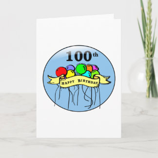 Glückliche 100. Geburtstag Ballons Karte