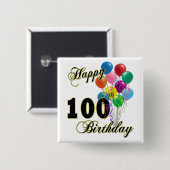 Glückliche 100. Geburtstags-Geschenke und Button (Vorne & Hinten)